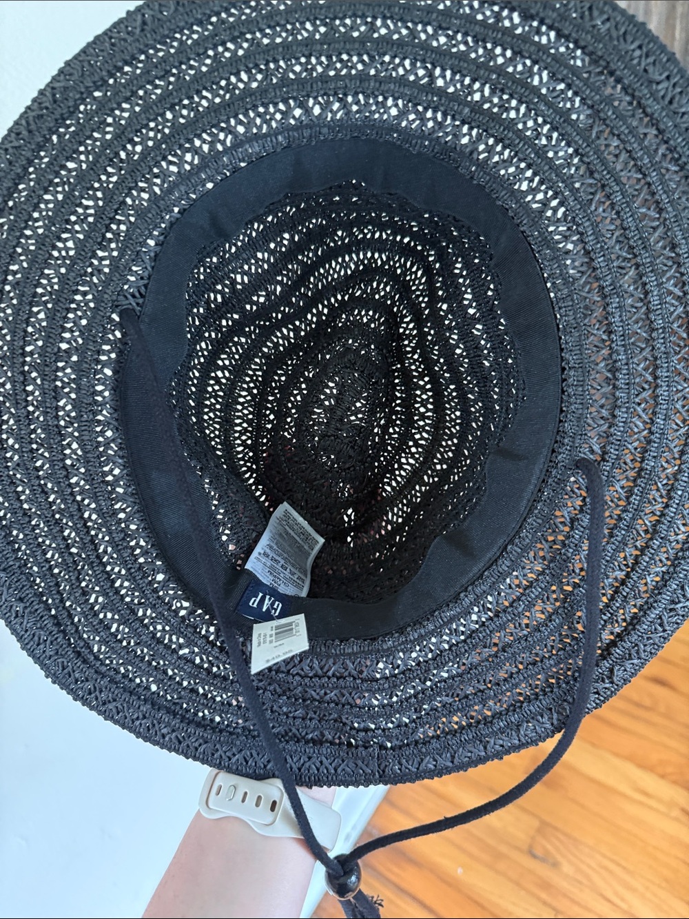 Wide Brim Straw Sun Hat - Black - Picture 6 of 6